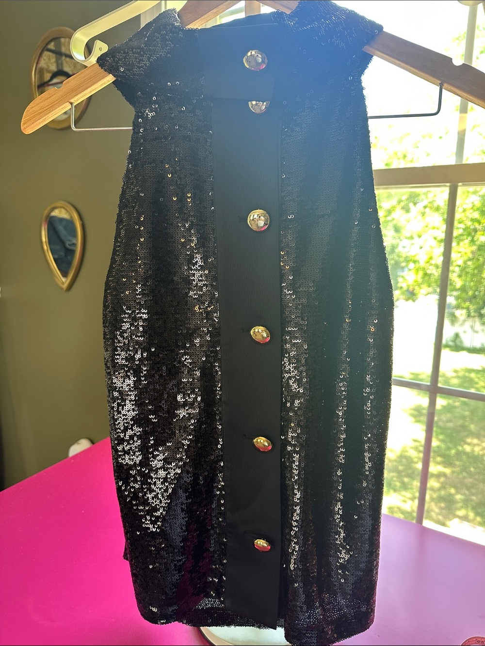 Sail To Sable Black Sequin Sleeveless Cowl Neck Top